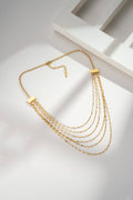 Collier multi-rangs doré en acier inoxydable avec chaînes