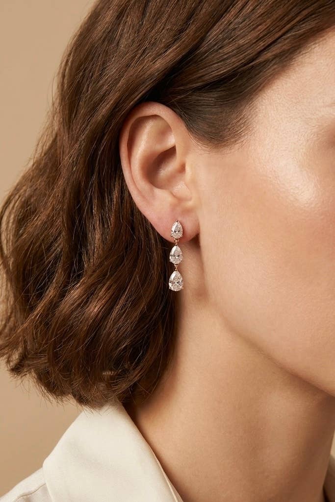Boucles d'oreille en acier Galia -Acier inoxydable doré
