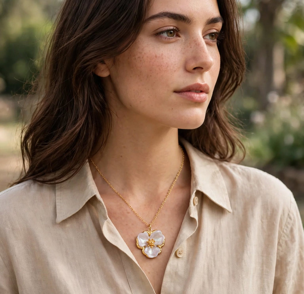 Collier Daria , acier inoxydable et résine grise