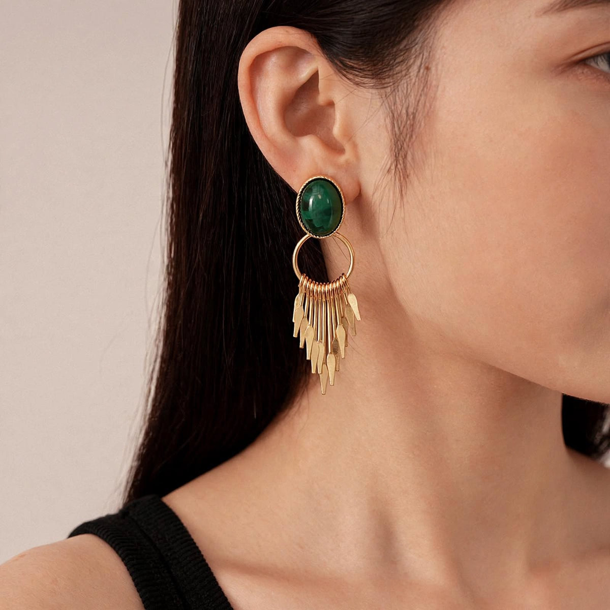 Boucles d’oreilles Grêla , acier inoxydable et résine