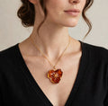 Collier Saria - Acier intérieur et résine couleur Ambre