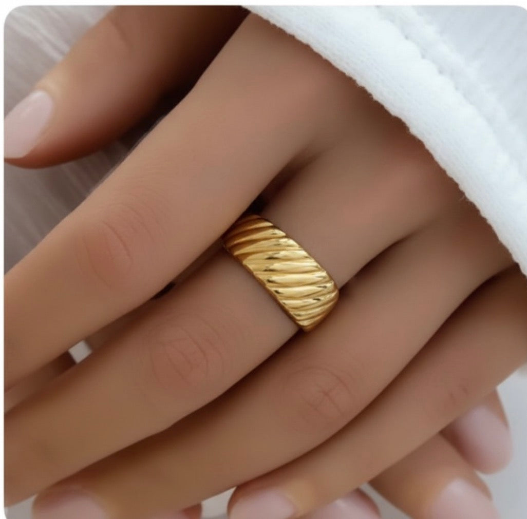 Bague Sylvie -Acier inoxydable -Doré