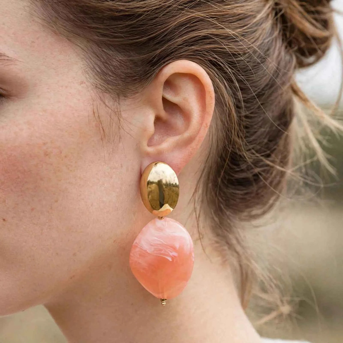 Boucles d’oreilles Rebecca corail