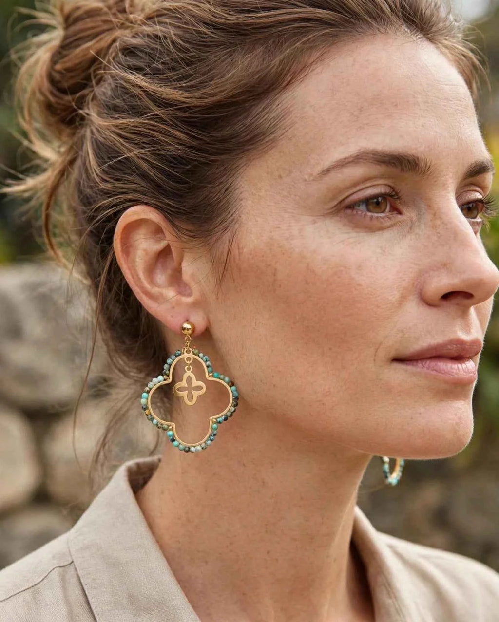Boucles d’oreilles Irene-tursuoise Africaine