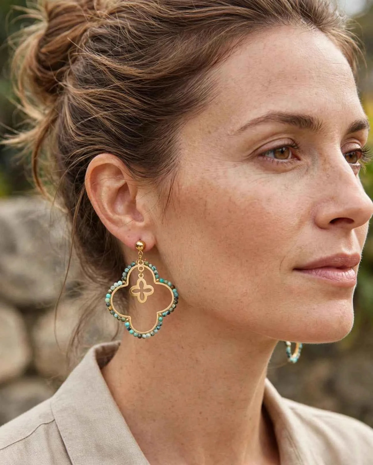 Boucles d’oreilles Irene-tursuoise Africaine