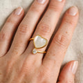 Bague AMOUR Dorée | Cœur Nacre Blanche & Cristal | BisouBijoux