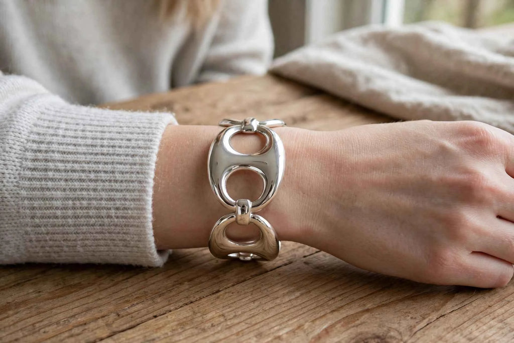 Manchette Noa - Maille grain de café Sculpturale