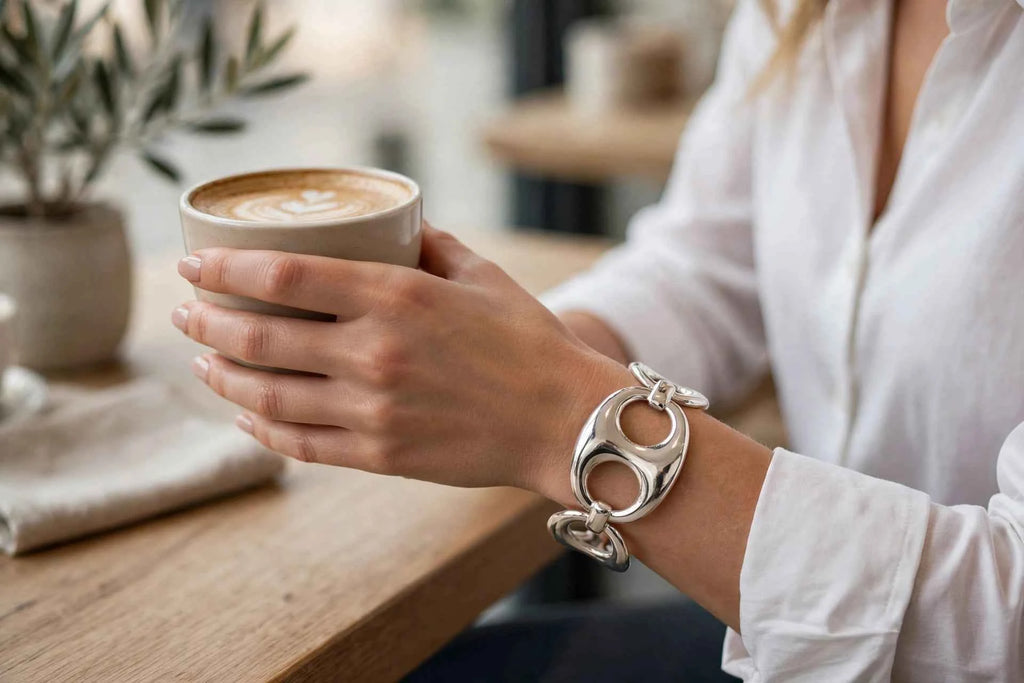 Manchette Noa - Maille grain de café Sculpturale