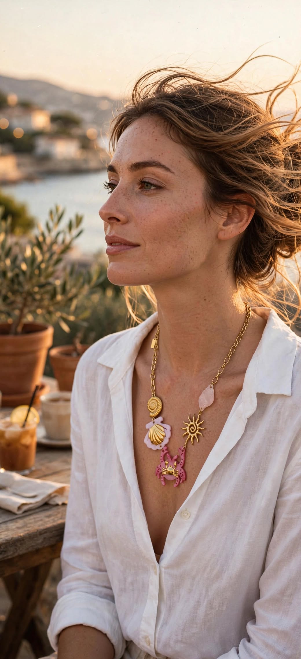 Collier Evelyne- Acier inoxydable -Doré et Résine | BisouBijoux