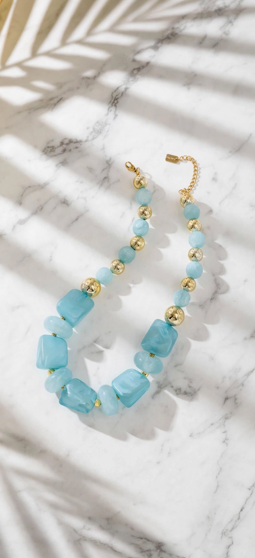 Collier Mallaury - Résine + Acier inoxydable -Doré| BisouBijoux