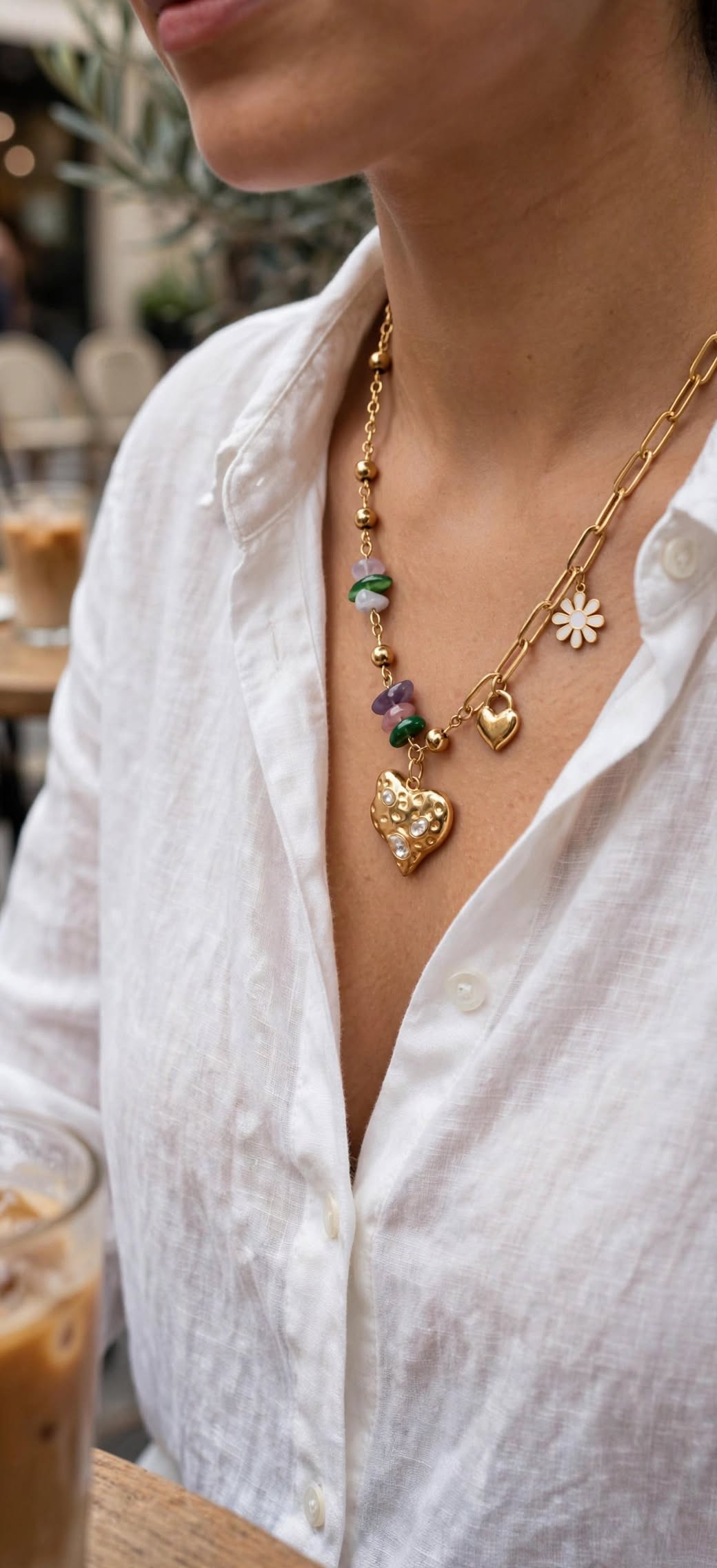 Collier Perla | Acier Inoxydable Doré | BisouBijoux
