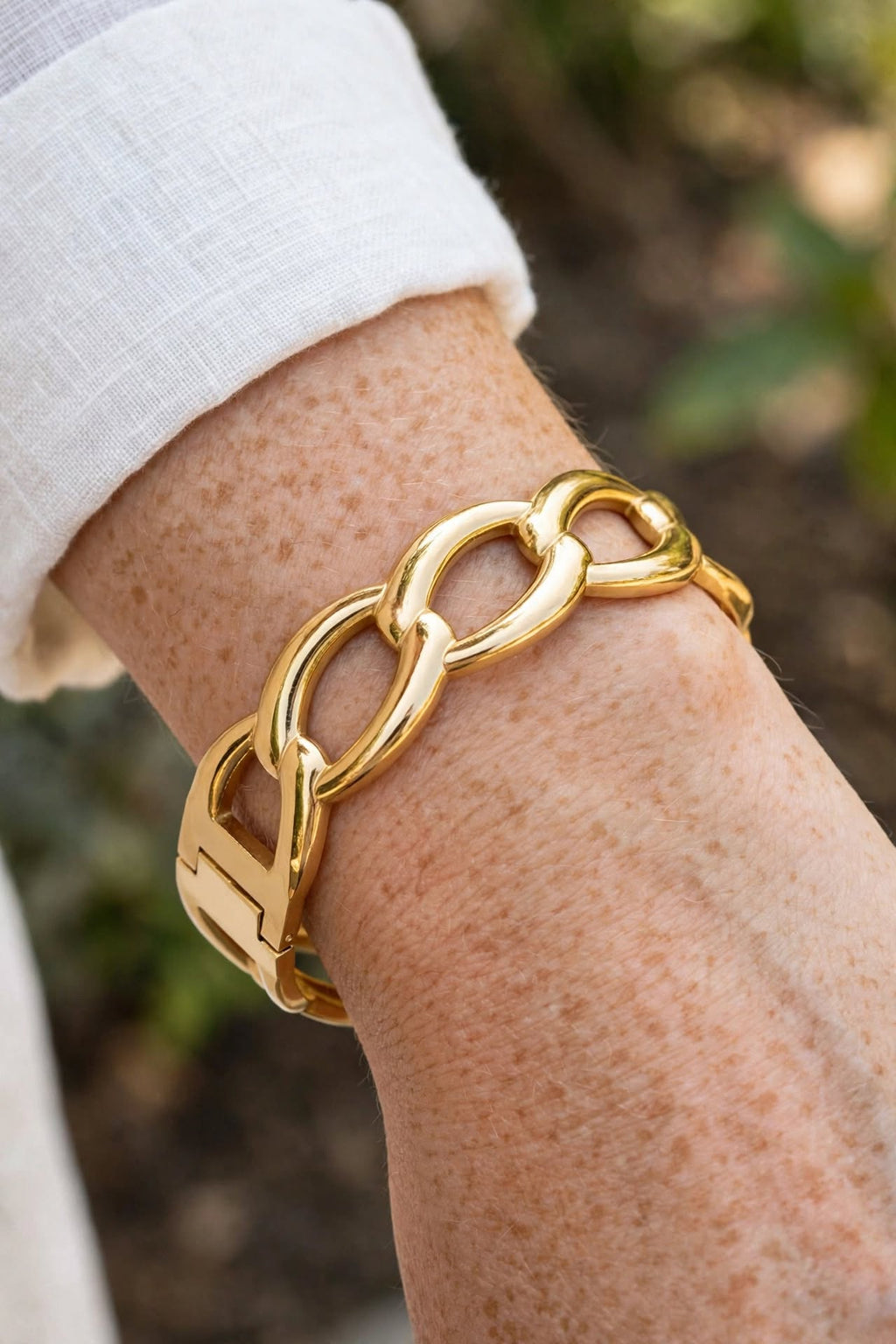Bracelet Chaîne Ovale Doré | Acier Inoxydable Femme | BisouBijoux