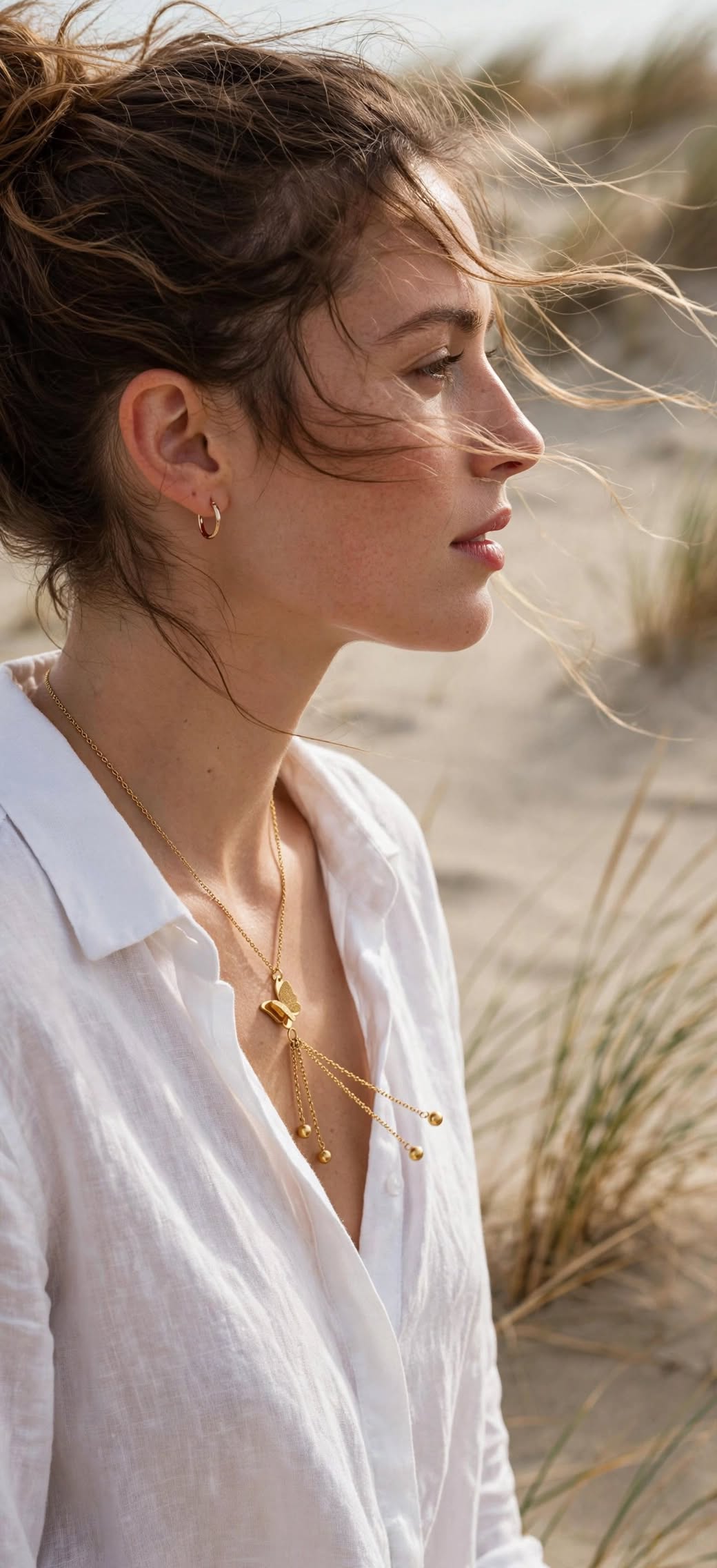 Collier Papillon Doré avec Pampilles | Acier Inoxydable | BisouBijoux