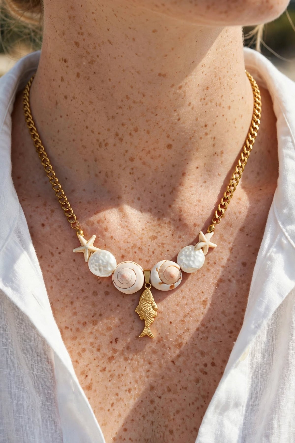 Collier Meria-Acier inoxydable -Doré|BisouBijoux