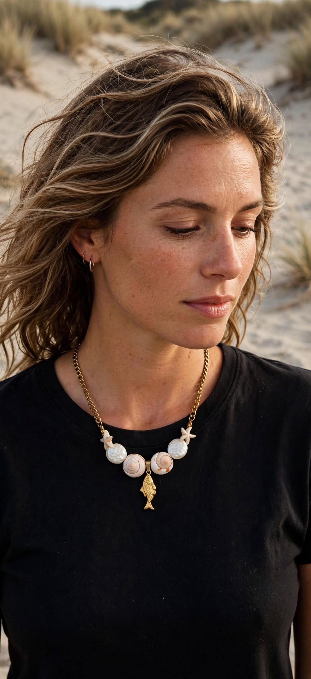 Collier Meria-Acier inoxydable -Doré|BisouBijoux