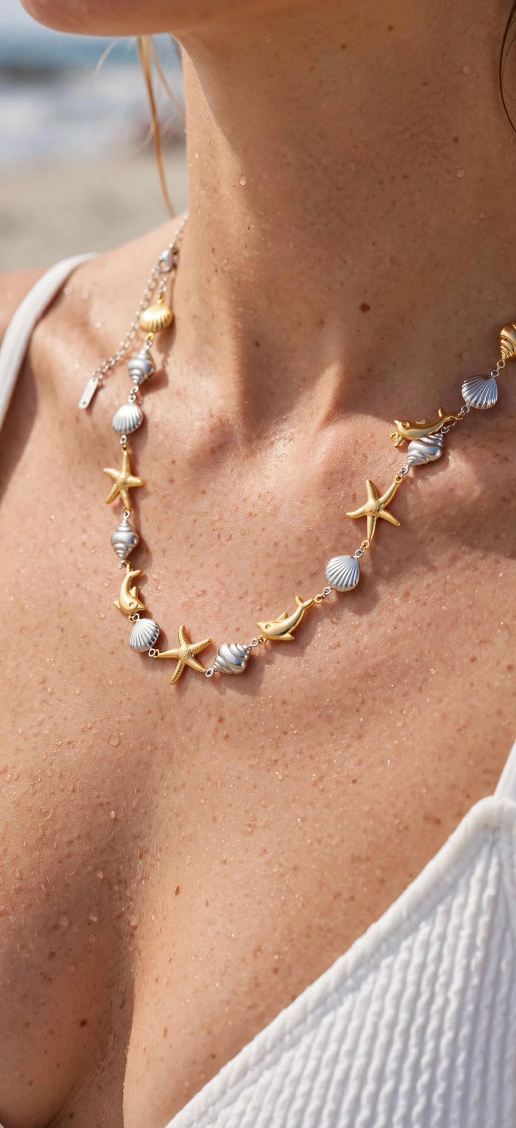 Collier Giulia- Acier inoxydable-Doré+Argenté-BisouBijoux