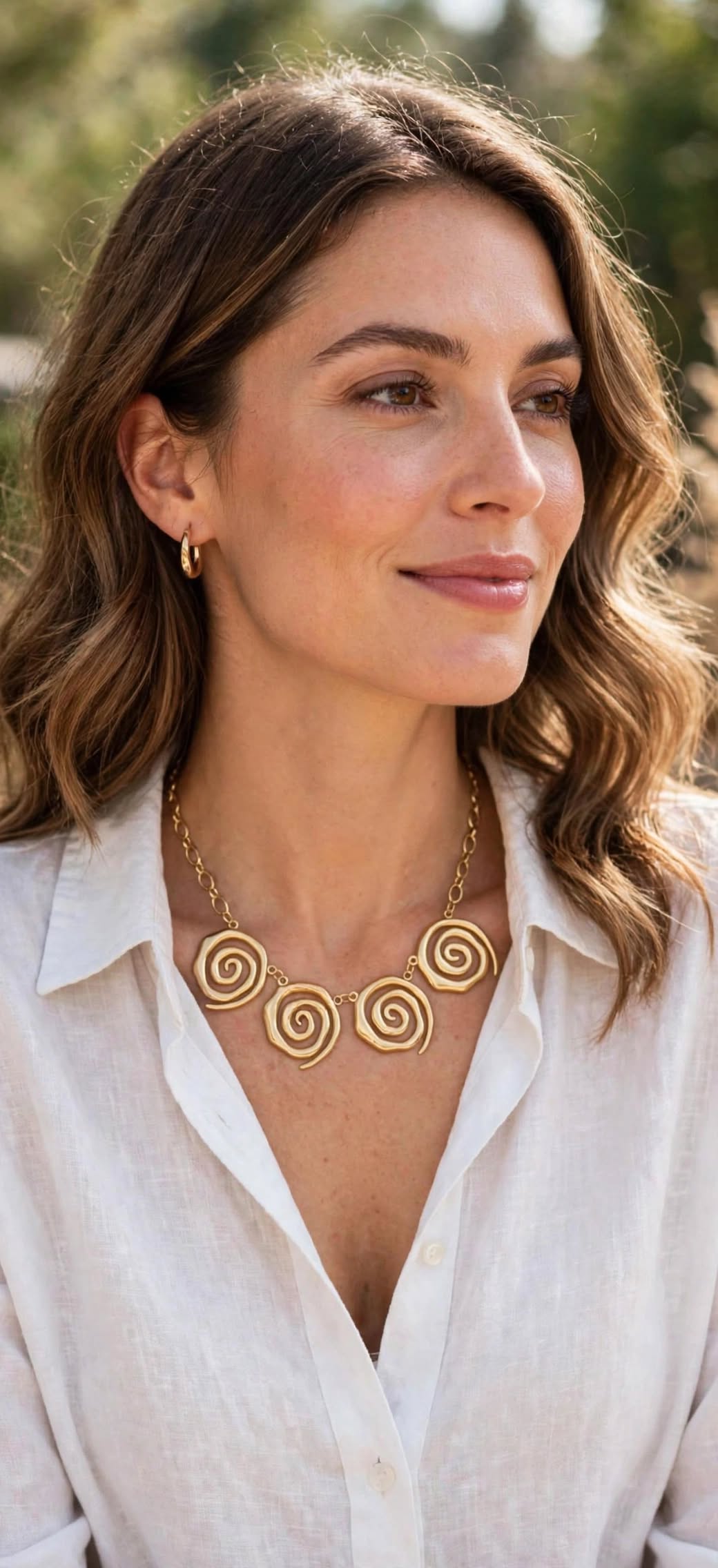 Collier Spirales Solaires Doré | Acier Inoxydable Chic | BisouBijoux
