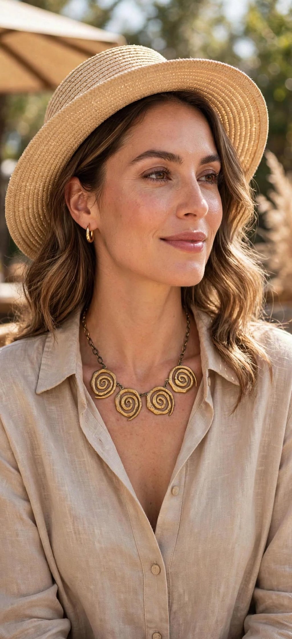 Collier Spirales Solaires Doré | Acier Inoxydable Chic | BisouBijoux