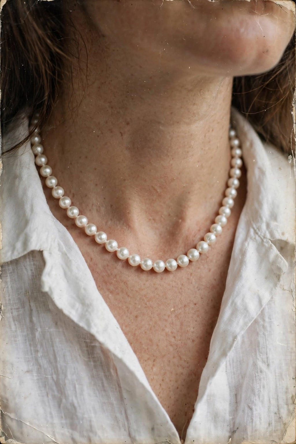 Collier Perles Blanches 6mm Doré | Acier Inoxydable Élégant | BisouBijoux