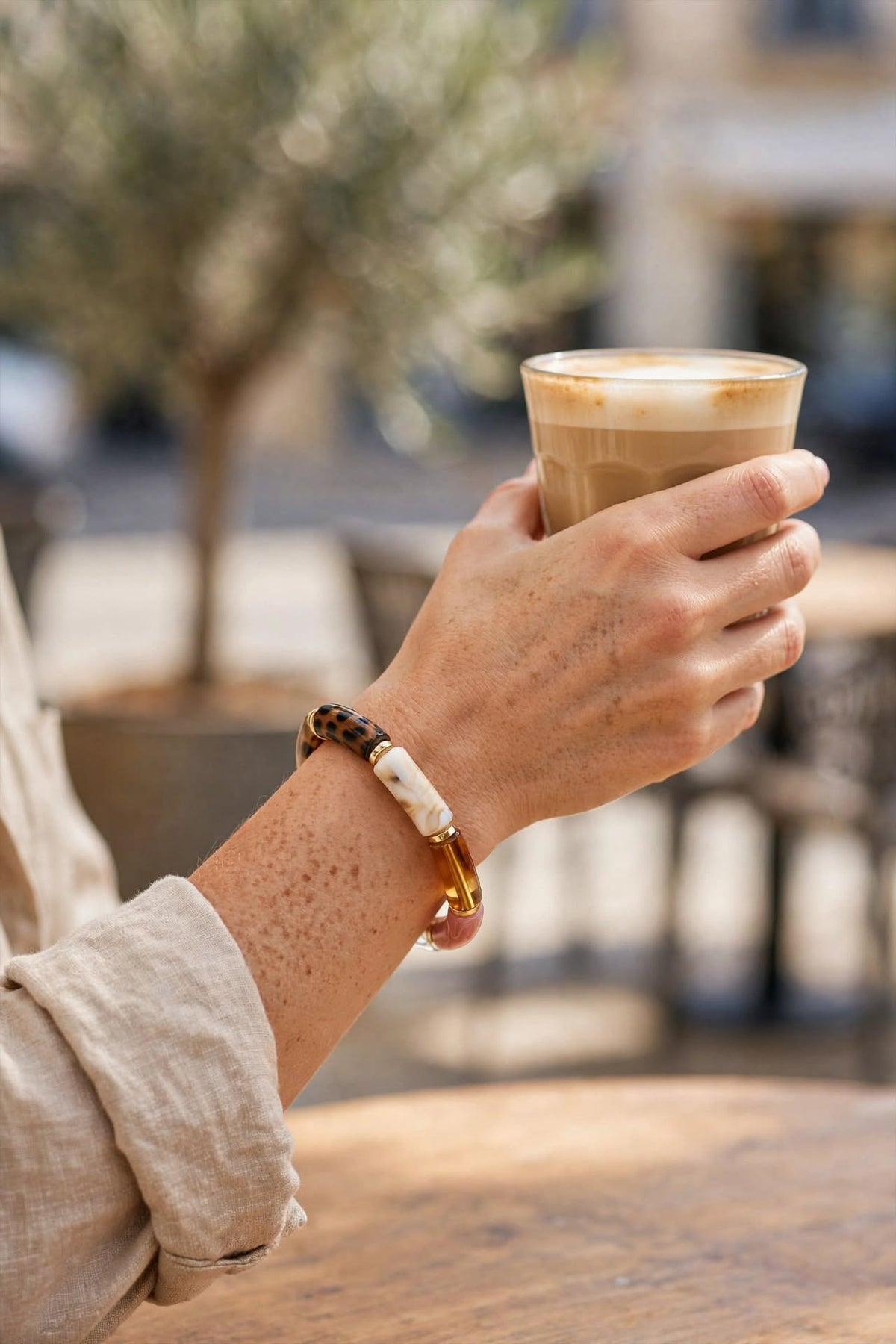 Bracelet élastique Julia Camel | BisouBijoux