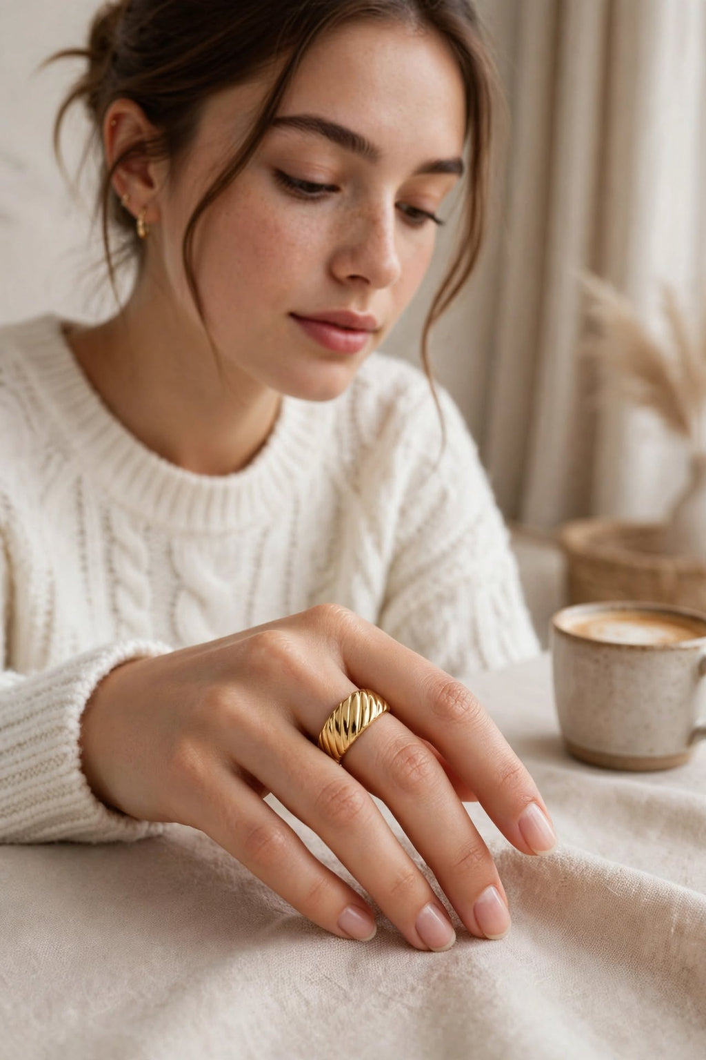 Bague Sylvie -Acier inoxydable -Doré