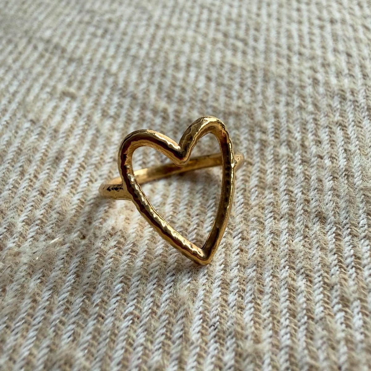 Bague Alma Cœur - Acier Inoxydable Doré