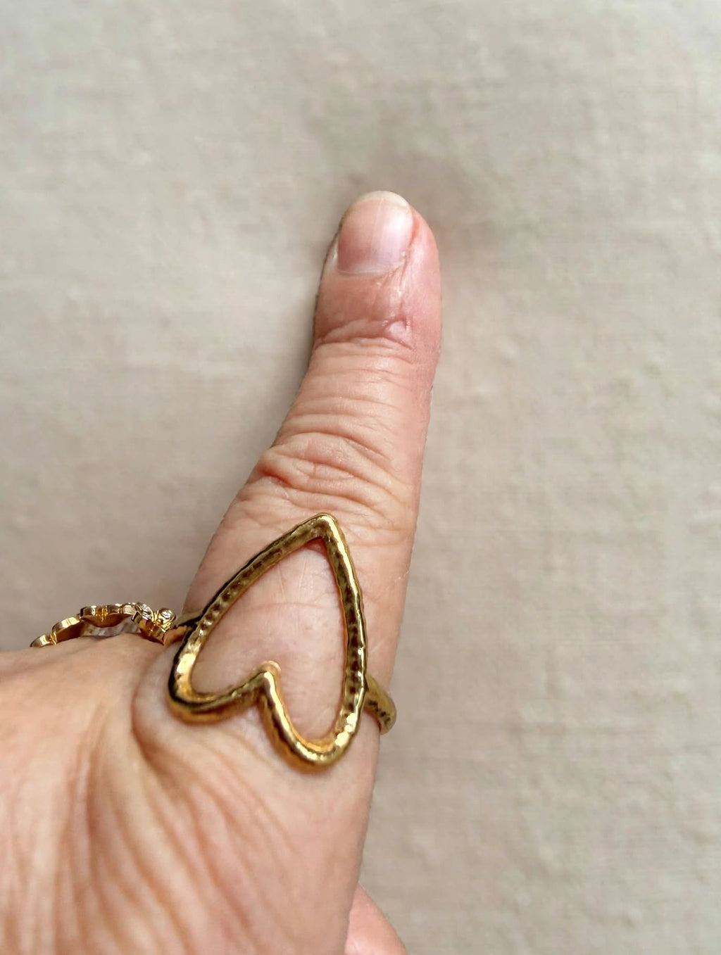 Bague Alma Cœur - Acier Inoxydable Doré