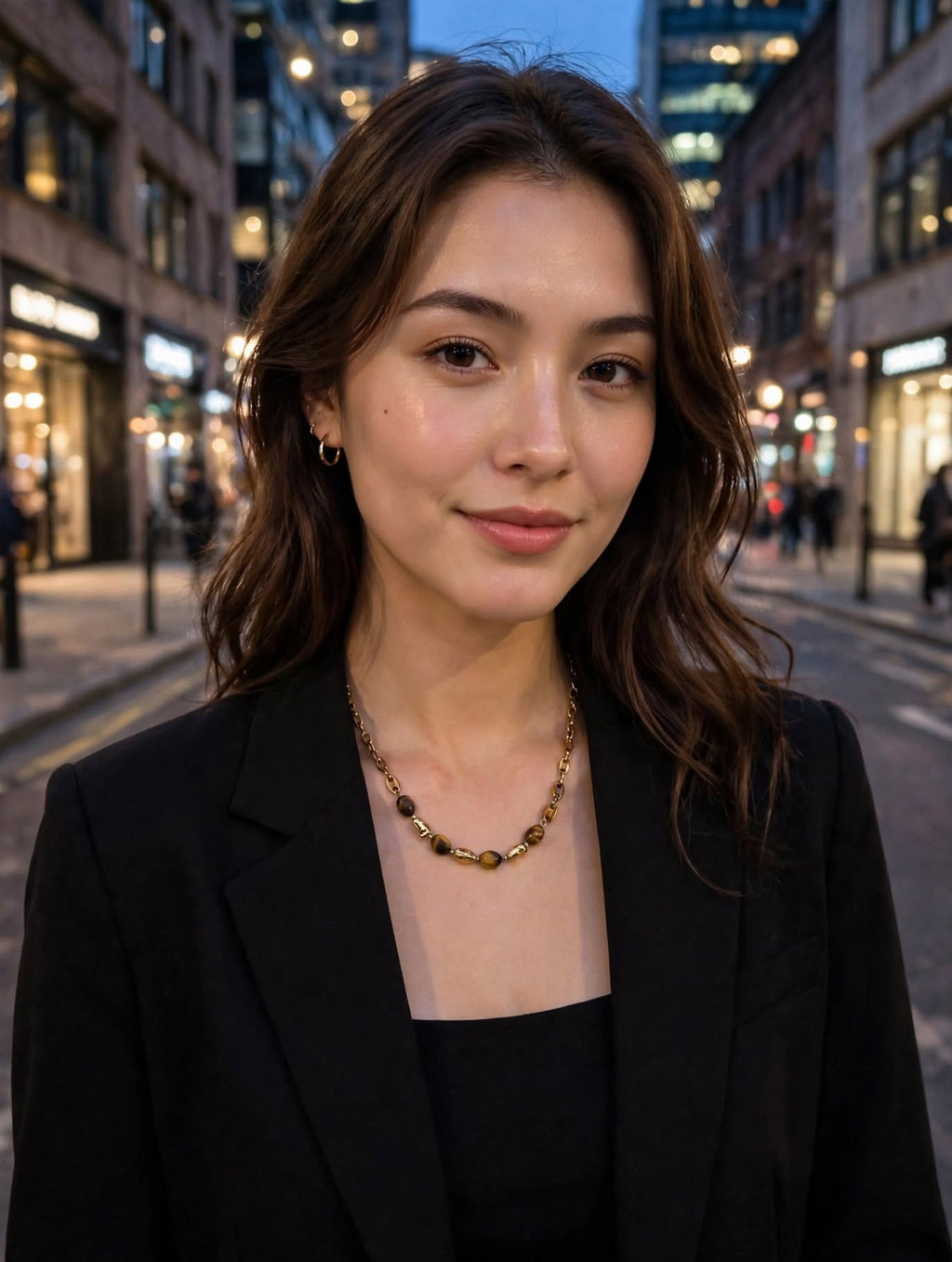 Collier Diane -Acier inoxydable et Pierre naturelle -Œil de tigre