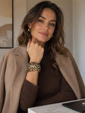 Bracelet Denise, manchette en leopard